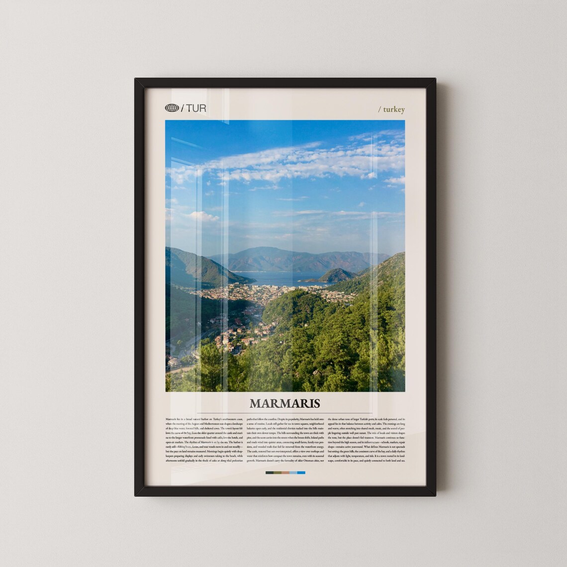Marmaris Turkey Coastal City Aerial Photography Travel Poster