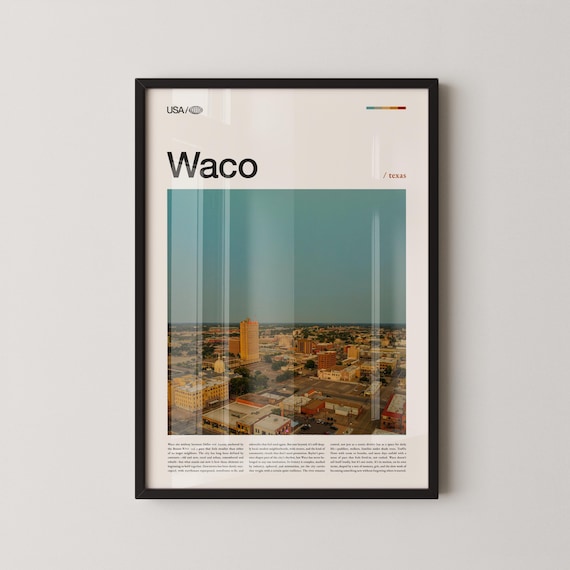 Waco Texas Downtown Skyline Panoramic Aerial City Photo Poster