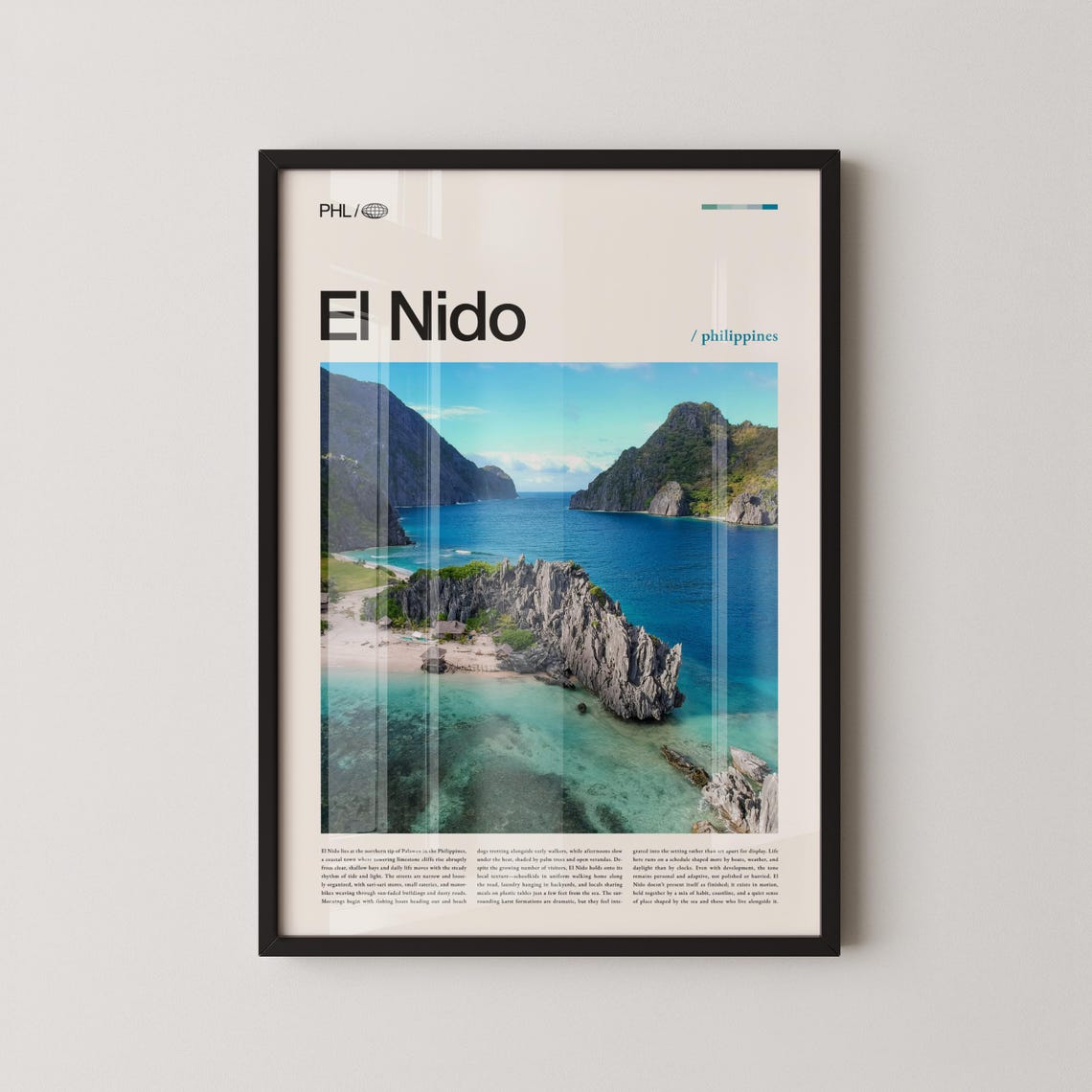 El Nido Philippines Limestone Karsts Turquoise Lagoon Travel Poster