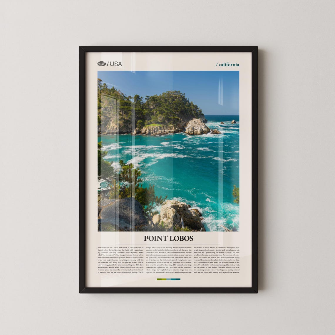 Point Lobos California Rocky Shoreline Beautiful Scenic Travel Poster