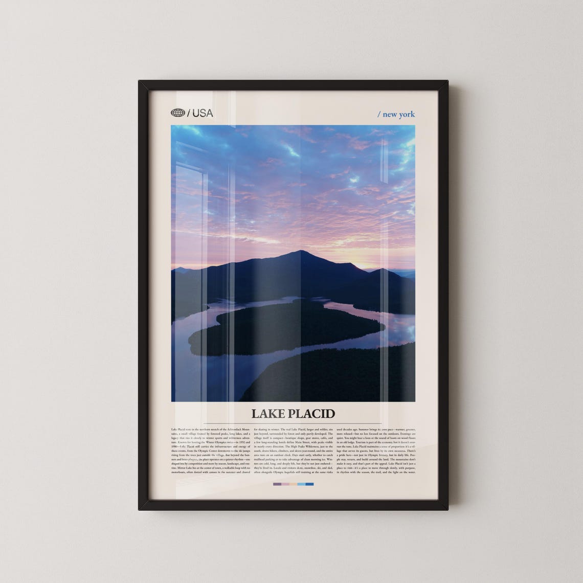Lake Placid New York Sunset Mountain Lake Scenic Photo Poster