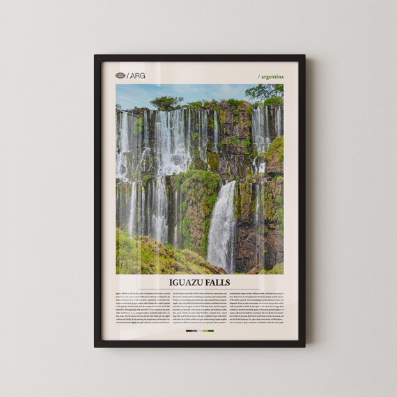 Iguazu Falls Argentina Jungle Waterfall Travel Poster Photo Artwork