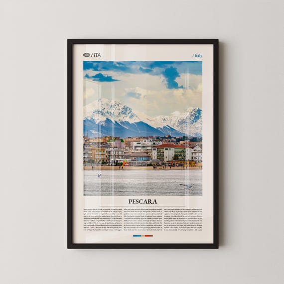 Pescara Travel Poster, Italian Coastal City Decor