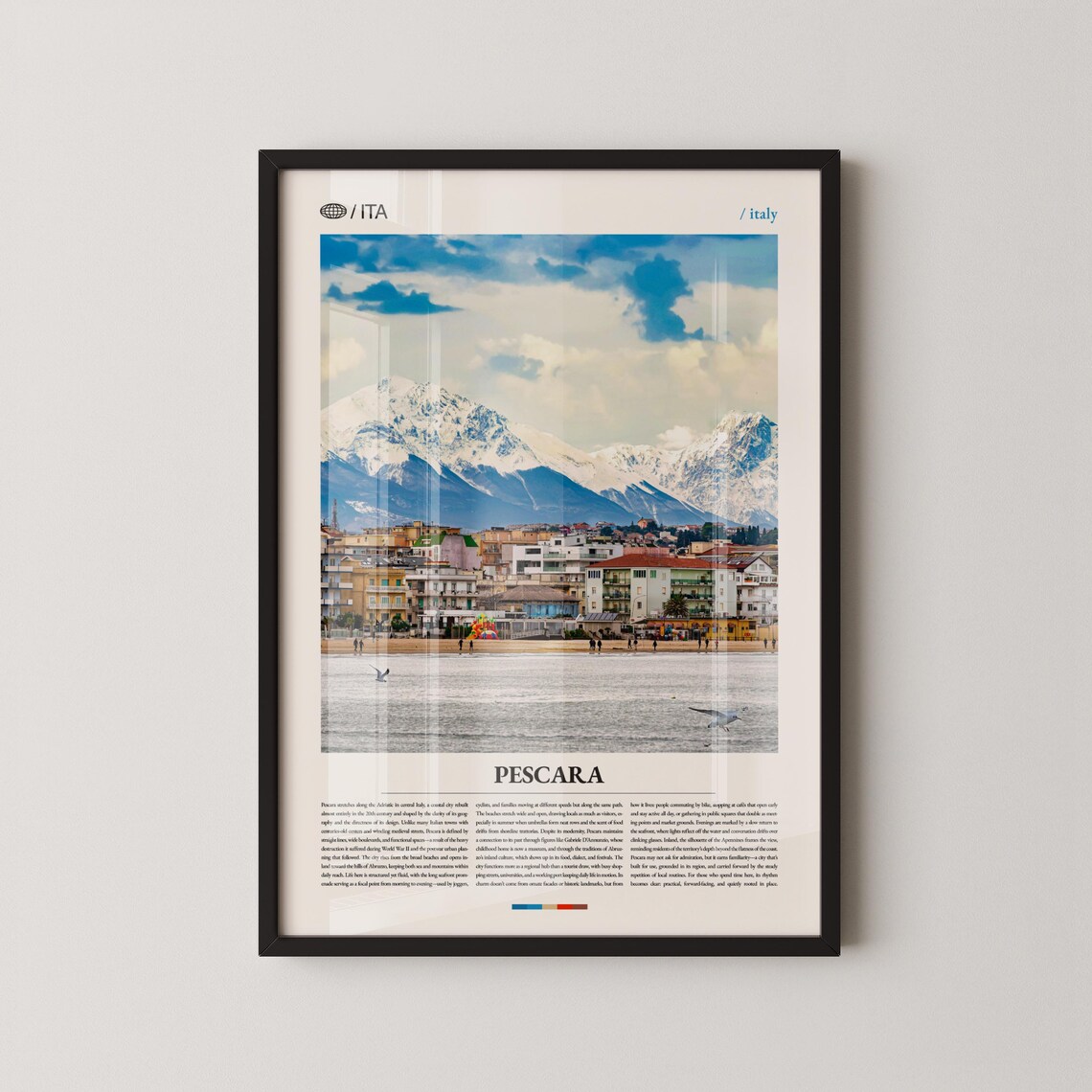 Pescara Travel Poster, Italian Coastal City Decor