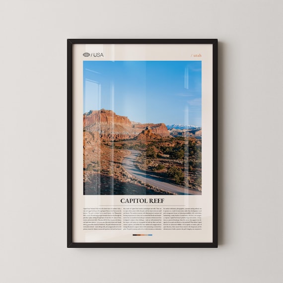 Capitol Reef National Park Utah Red Rock Canyon Travel Poster