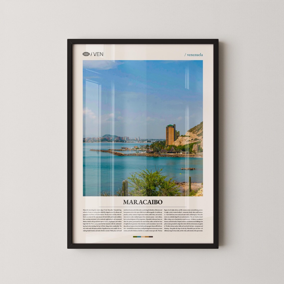 Maracaibo Venezuela Lakefront Cityscape Photo Travel Art Poster