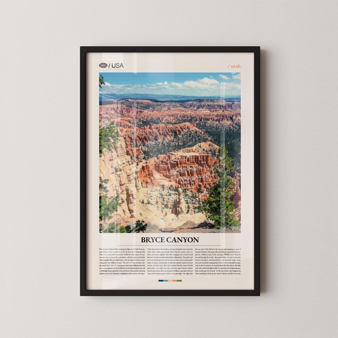Bryce Canyon Utah Red Rock Hoodoos Amphitheater View Travel Poster