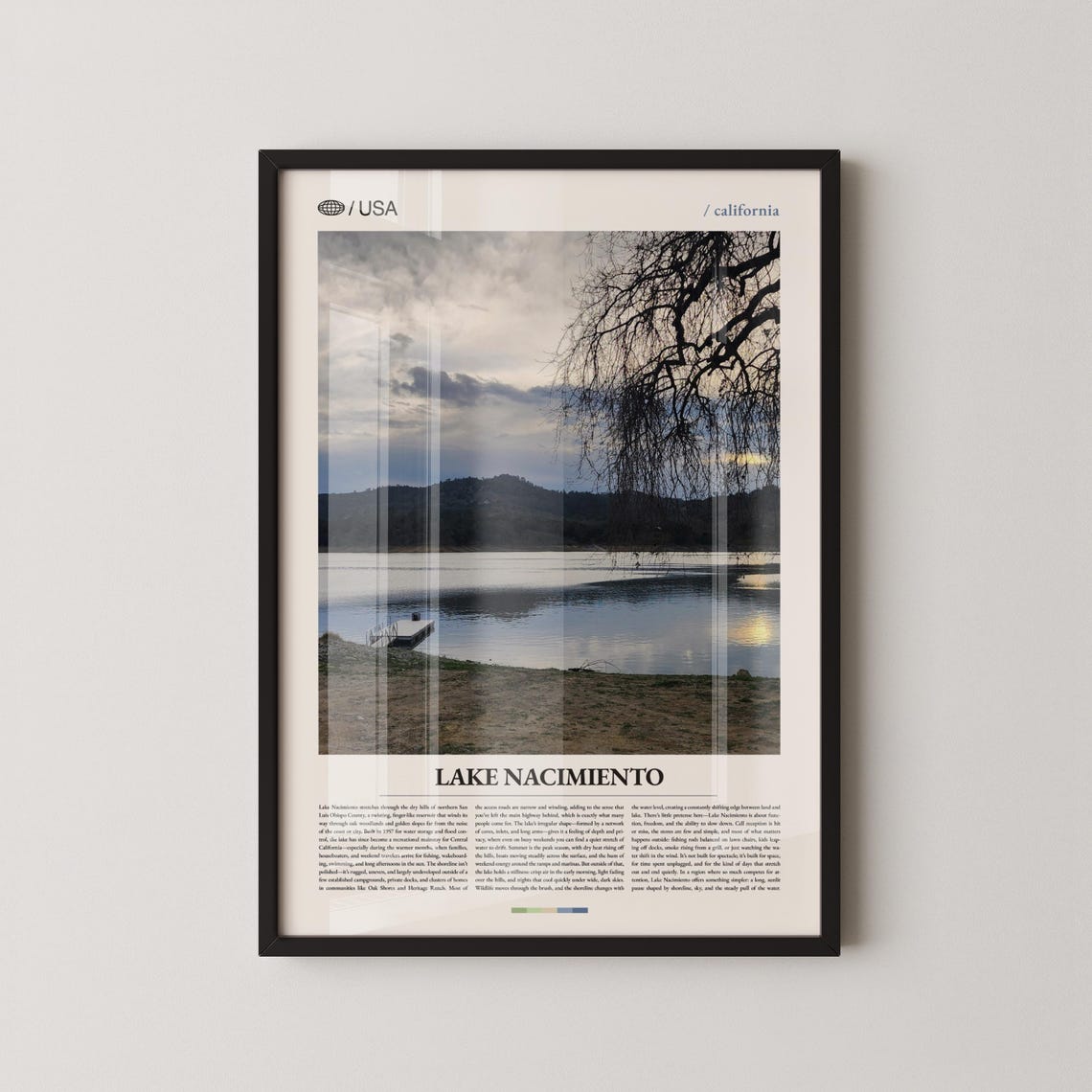 Lake Nacimiento California Lake View Dock Minimalist Photo Poster