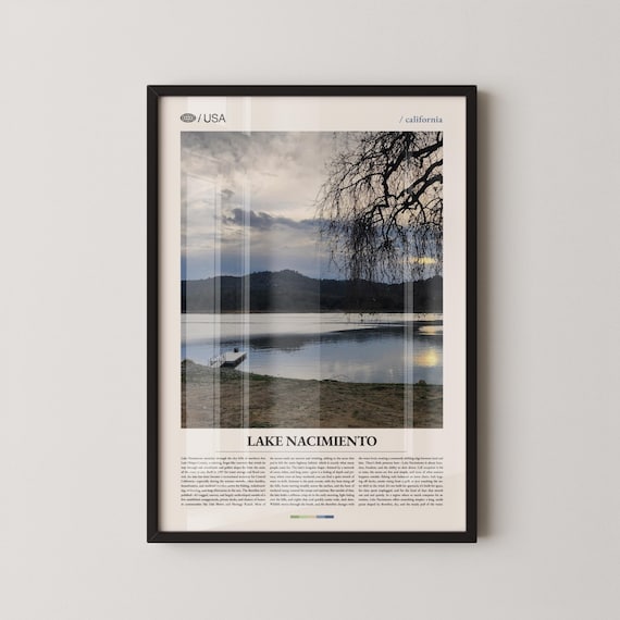Lake Nacimiento California Lake View Dock Minimalist Photo Poster