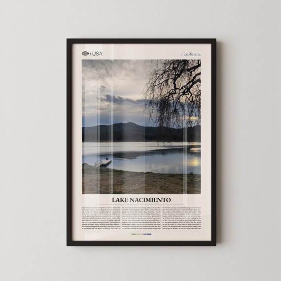Lake Nacimiento Print Wall Art Poster Central Coast Photo Dragon Decor