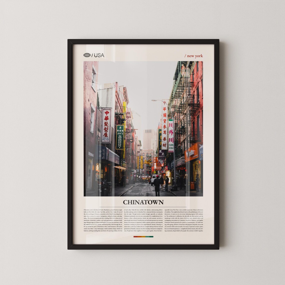 Chinatown Manhattan New York Chinese Signs Street Photo Travel Poster
