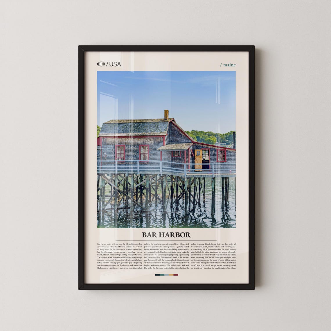 Bar Harbor Maine Historic Waterfront Shack Photo Travel Poster