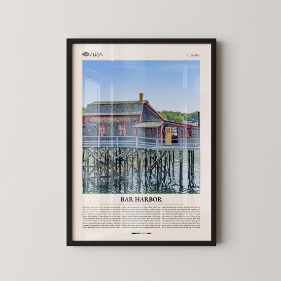 Bar Harbor Maine Historic Waterfront Shack Photo Travel Poster