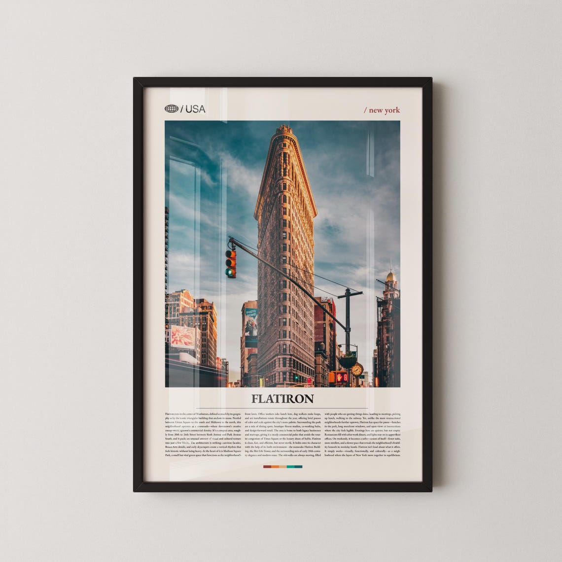 Flatiron Building New York Street Traffic Light Photo Poster