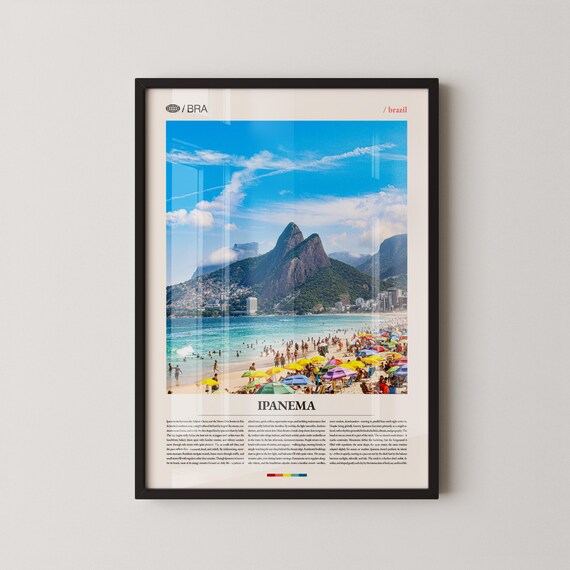 Ipanema Print Wall Art Poster Brazil Beach Photography Rio De Janeiro Coastal Decor