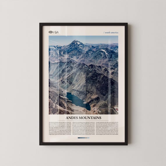 Andes Mountains Print Wall Art Poster Photography South Mountain Landscape