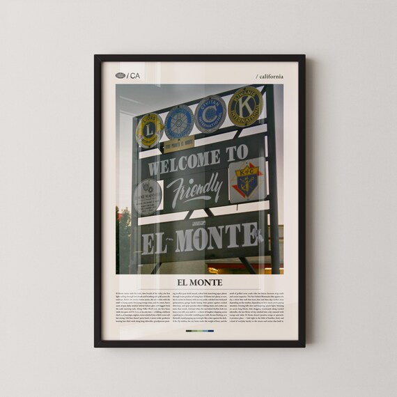 El Monte California Friendly Welcome Sign Photography Travel Poster