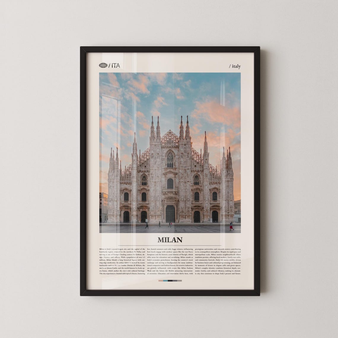Milan Cathedral Duomo Sunset Italy Travel Photography Poster