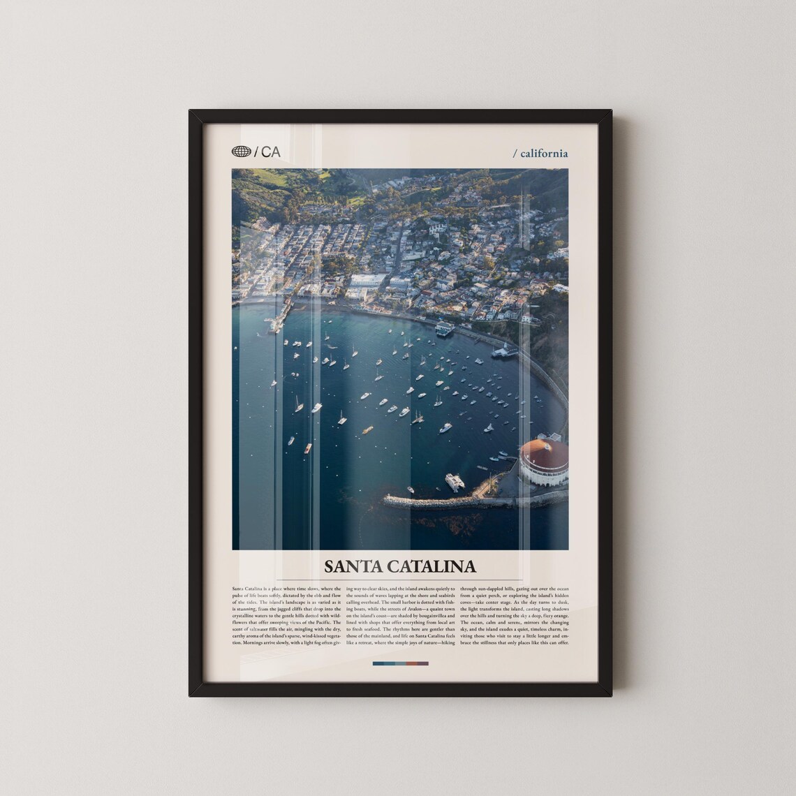 Santa Catalina Island Avalon Harbor Boats Aerial View Poster