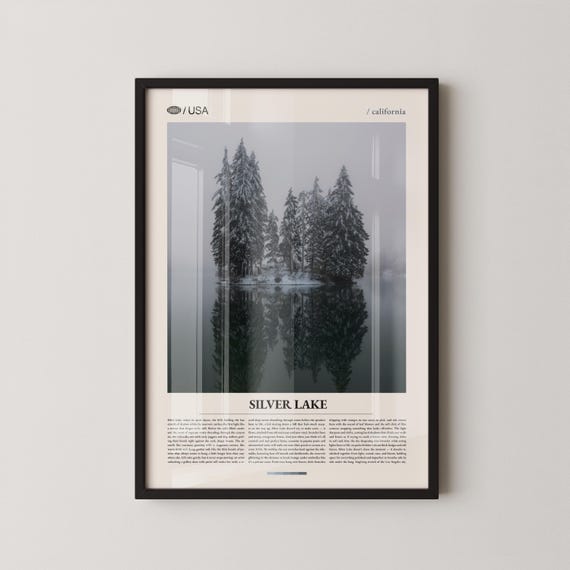 Silver Lake Print Wall Art Poster Photo Reservoir Sunset Junction