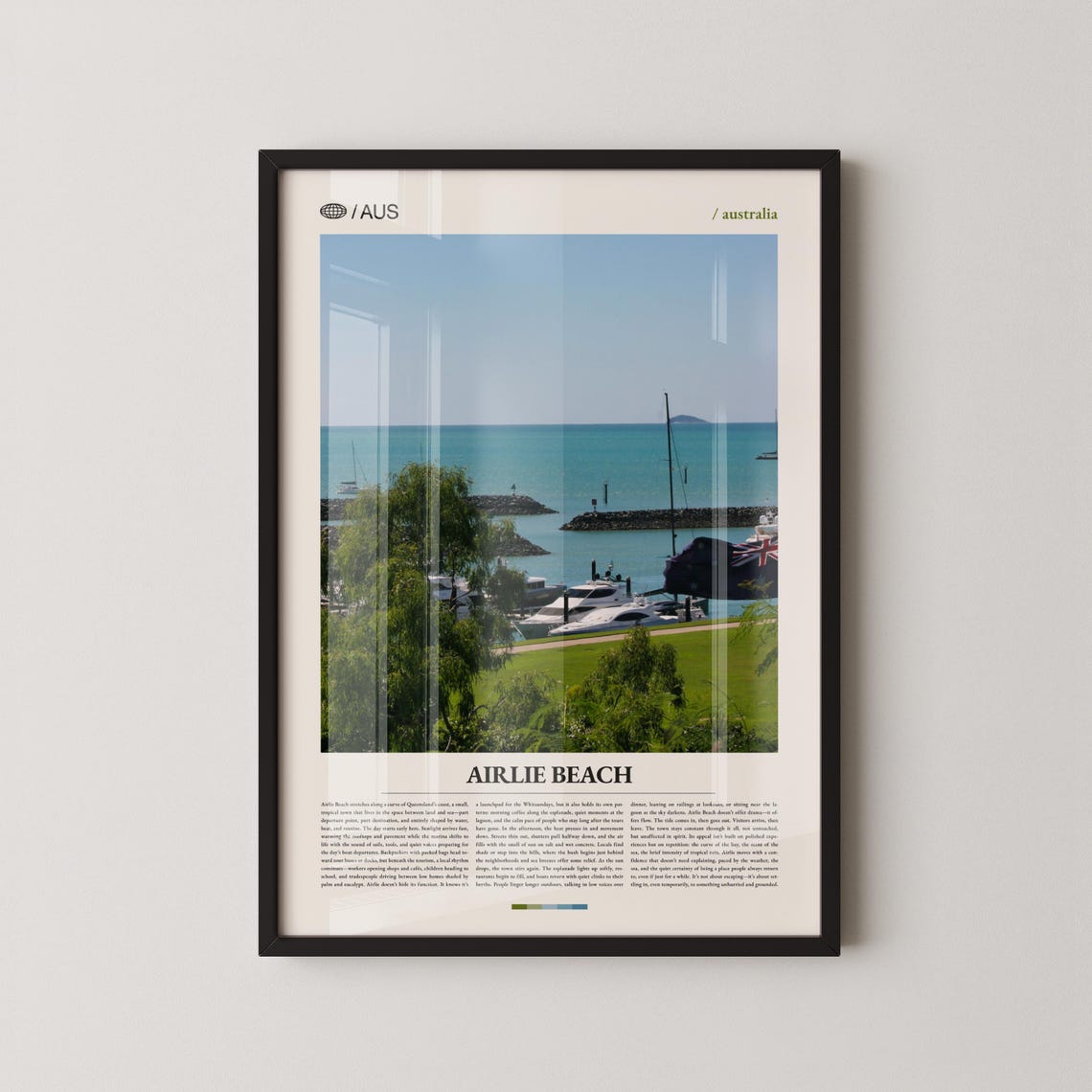 Airlie Beach Australia Sailboat Harbor Turquoise Water Poster