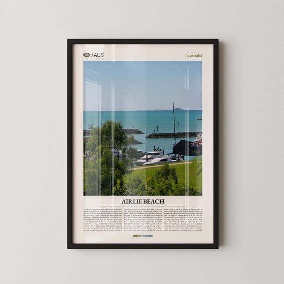 Airlie Beach Print Wall Art Poster Photography Queensland Coastline Tropical Decor
