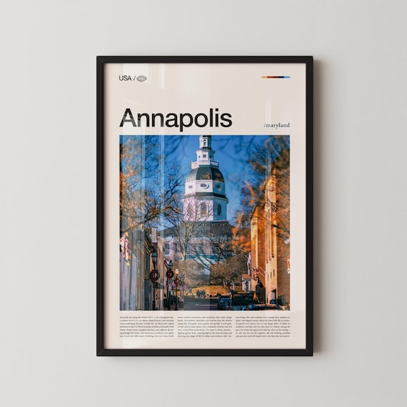 Annapolis Maryland State House Winter Street Scene Photo Poster
