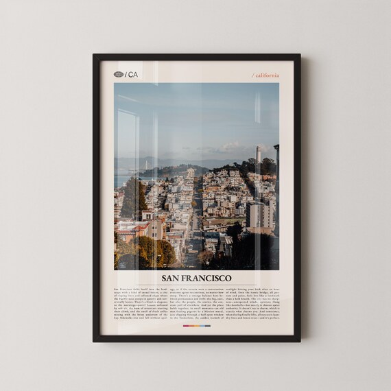 San Francisco Bay Area Aerial City Skyline View Photo Travel Poster