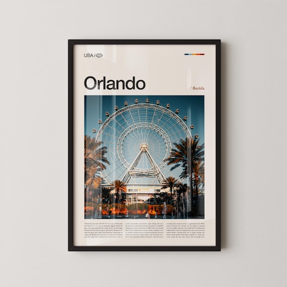 Orlando Eye Ferris Wheel Palms Florida Sunshine Travel Poster