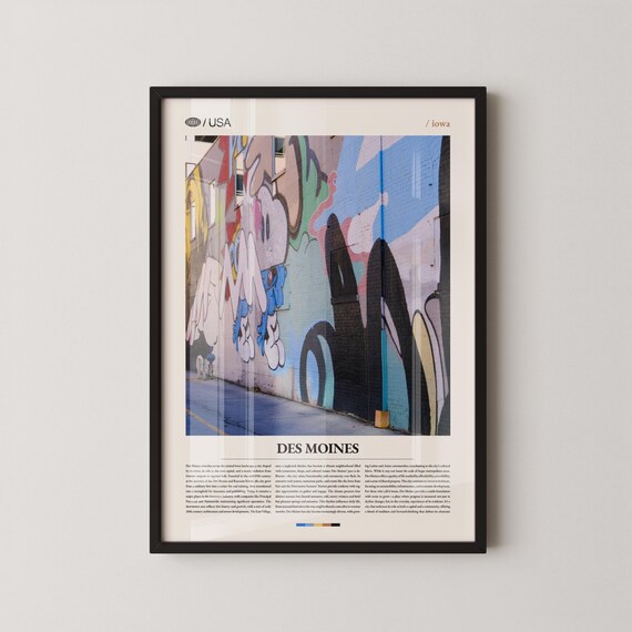 Colorful Des Moines Iowa Street Art Mural Wall Urban Photo Poster
