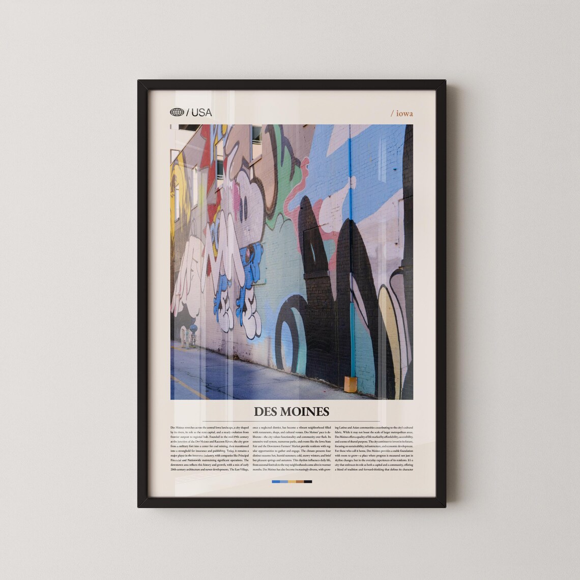 Colorful Des Moines Iowa Street Art Mural Wall Urban Photo Poster