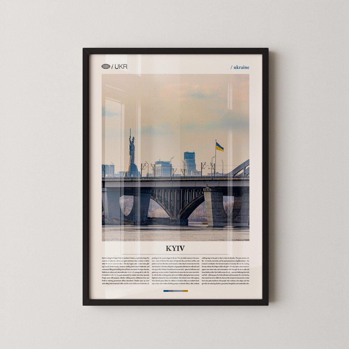 Kyiv Motherland Statue Bridge Daytime Cityscape Travel Poster