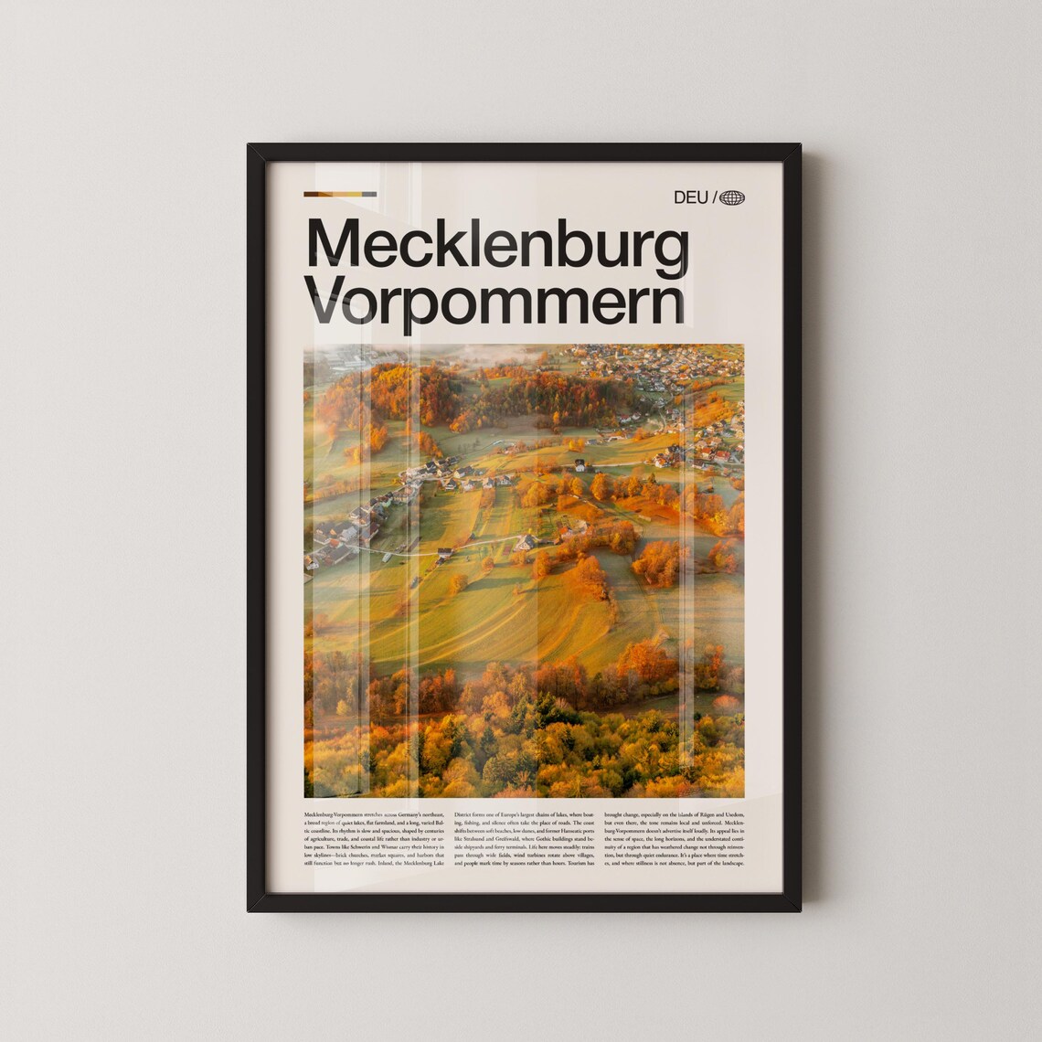 Mecklenburg Vorpommern Germany Autumn Landscape Travel Art Poster