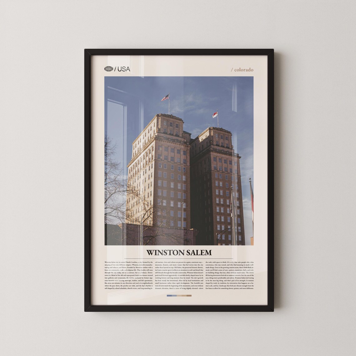 Winston Salem Historic Downtown Towers Cityscape Photo Art Poster