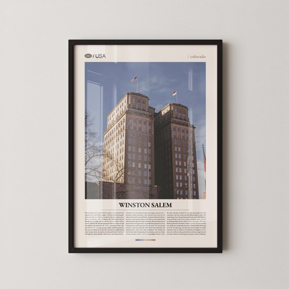Winston Salem Historic Downtown Towers Cityscape Photo Art Poster