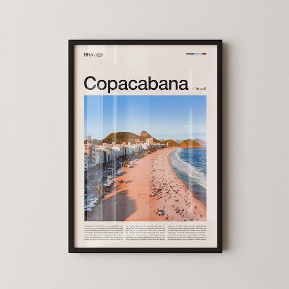 Copacabana Print Wall Art Poster Brazil Beach Photography Rio De Janeiro Coastal Decor