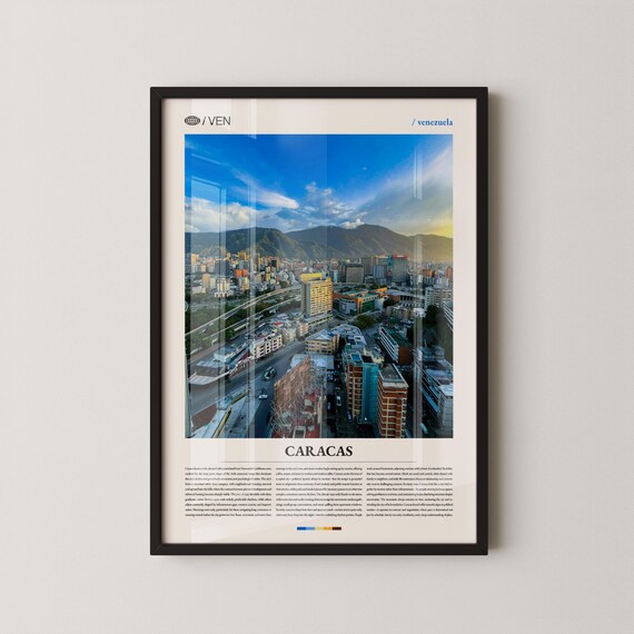 Caracas Venezuela Mountain Cityscape Travel Poster Photography Art