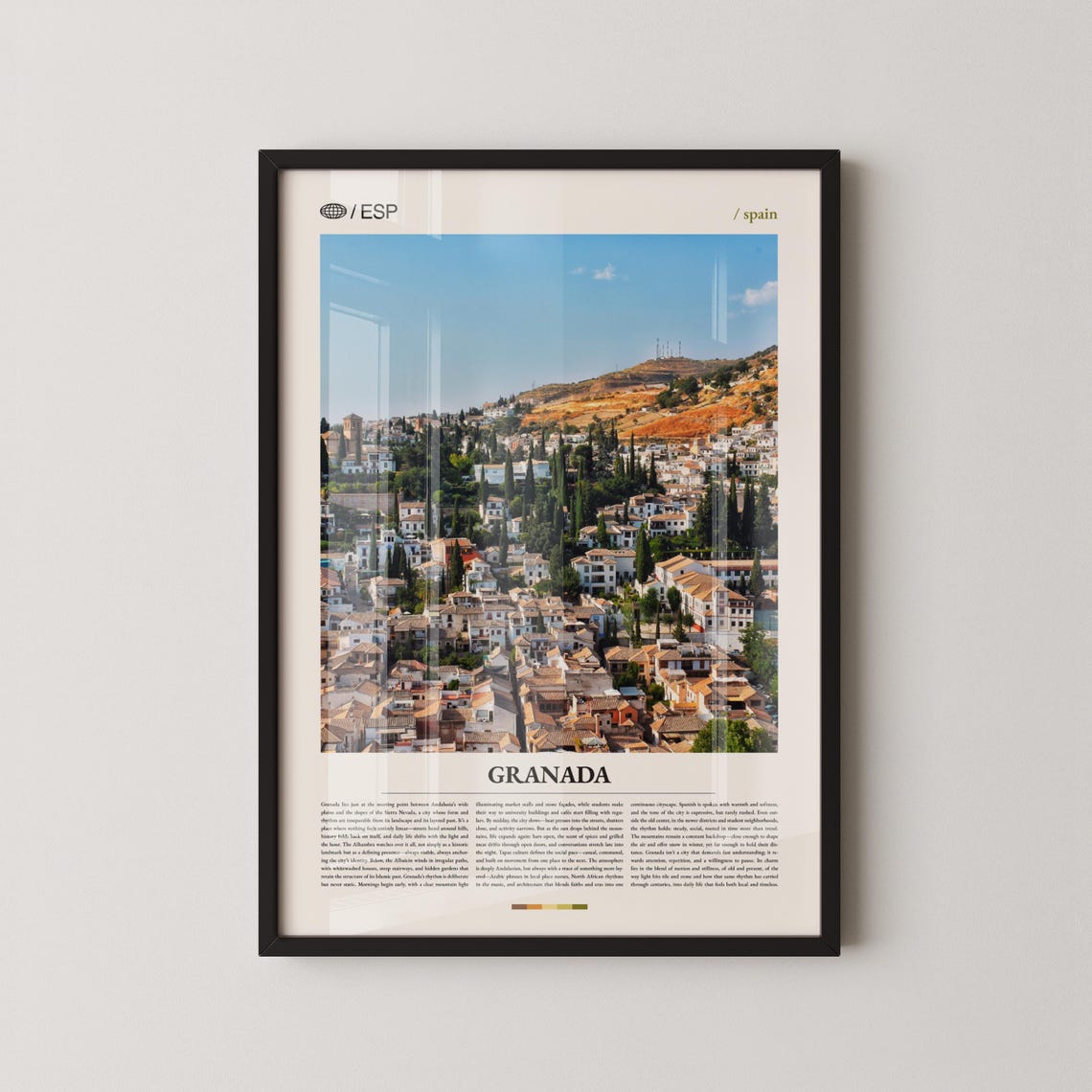 Granada Albaicin Hillside Old Town Daytime Spain Travel Poster