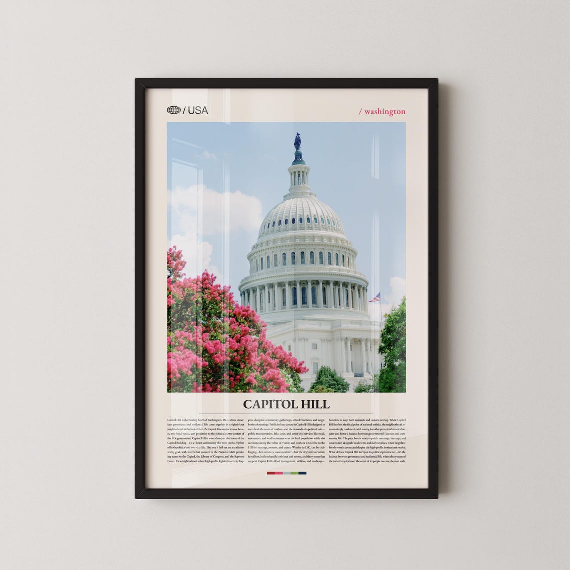 Capitol Hill Washington DC US Capitol Dome Editorial Travel Poster