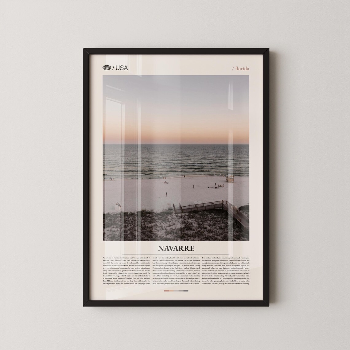 Navarre Florida Gulf Coast Sunset Beach Editorial Photo Travel Poster