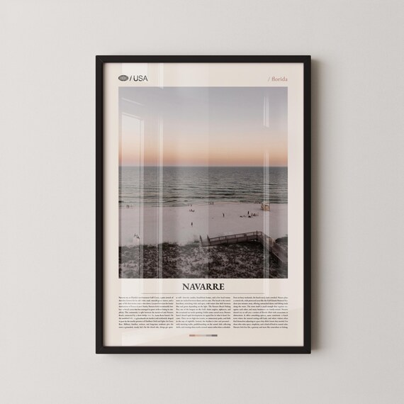 Navarre Florida Gulf Coast Sunset Beach Editorial Photo Travel Poster