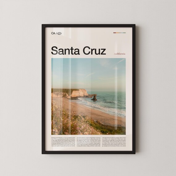 Santa Cruz California Natural Bridges Beach Cliffs Photo Poster