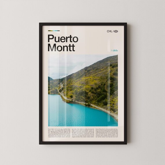 Puerto Montt Print Wall Art Poster Chile Coastal Photography Patagonian Port Decor