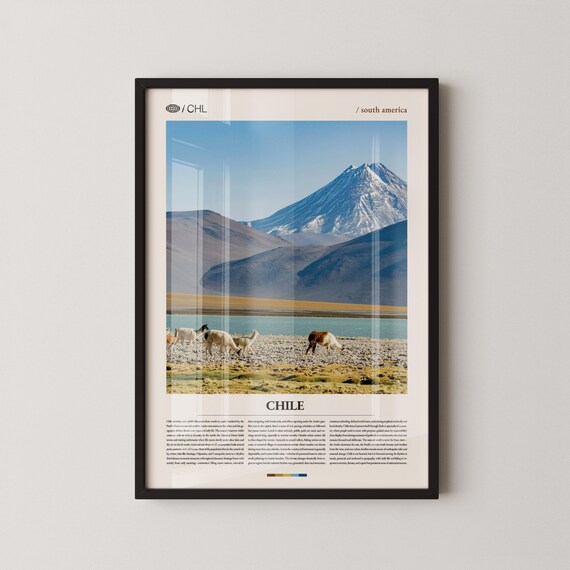 Chile Print Wall Art Poster South America Landscape Photography Andean Mountains Decor
