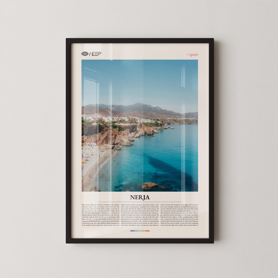 Nerja Spain Coastal Cliffs Cove Beach Costa Del Sol Photo Poster