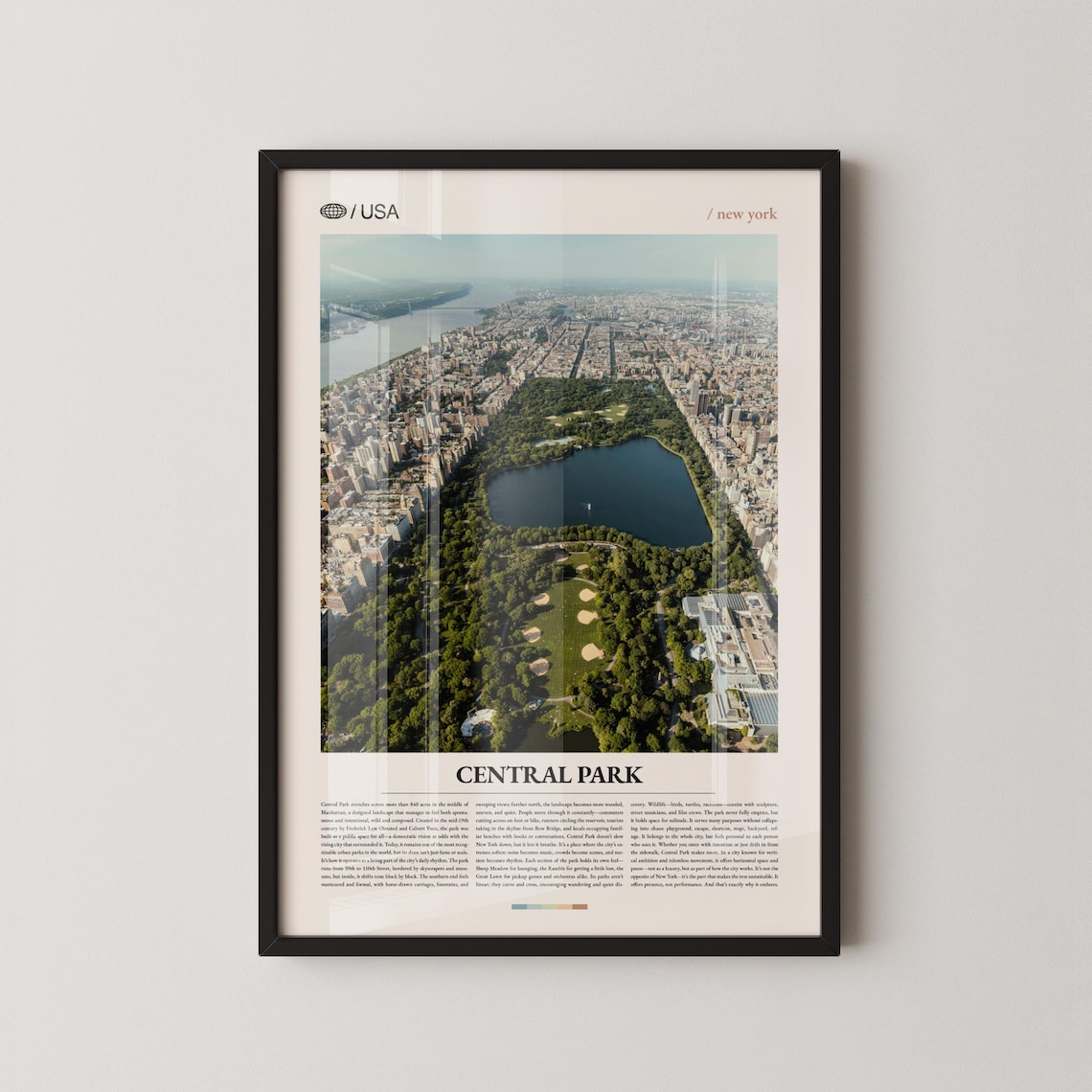 Central Park New York Aerial View Manhattan Green Oasis Travel Poster