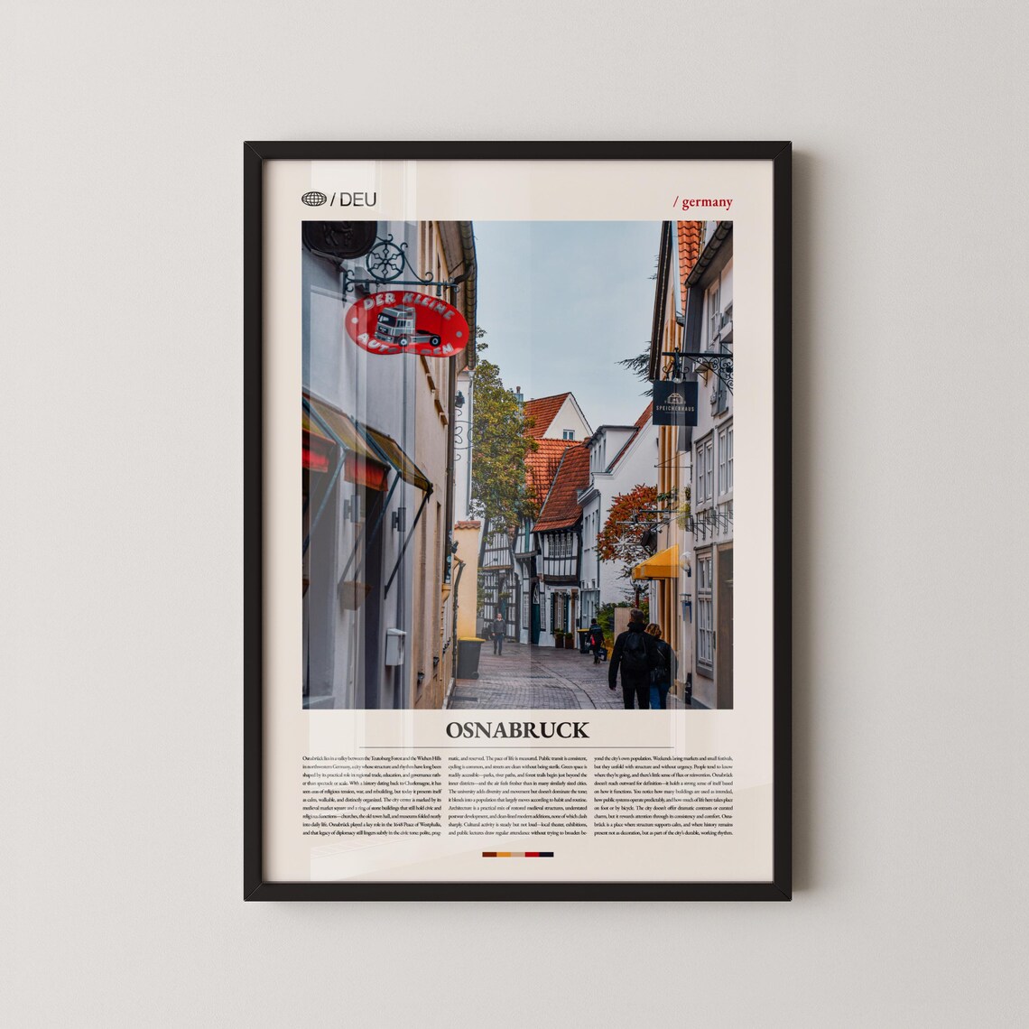 Osnabruck Germany Historic Old Town Street Photography Travel Poster