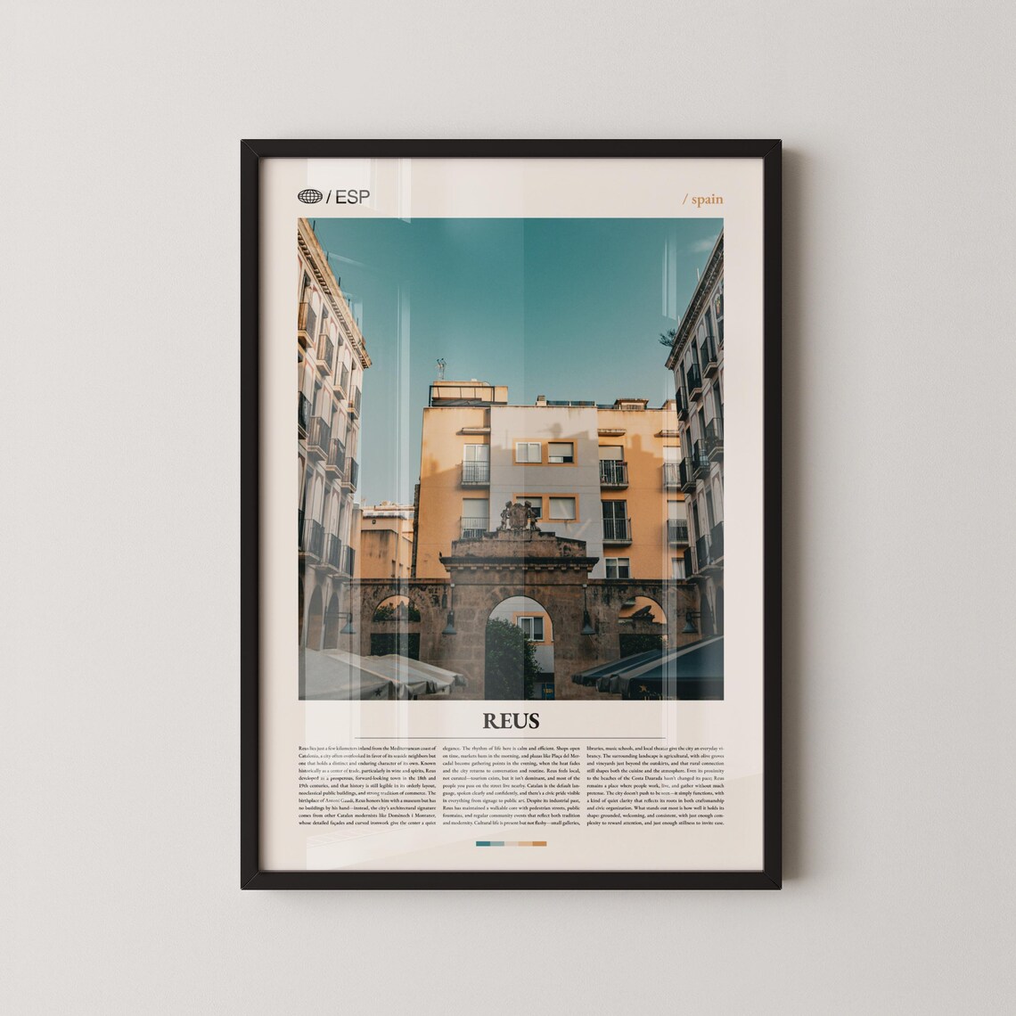 Reus Catalonia Spain Old Town Plaza Cityscape Travel Wall Poster