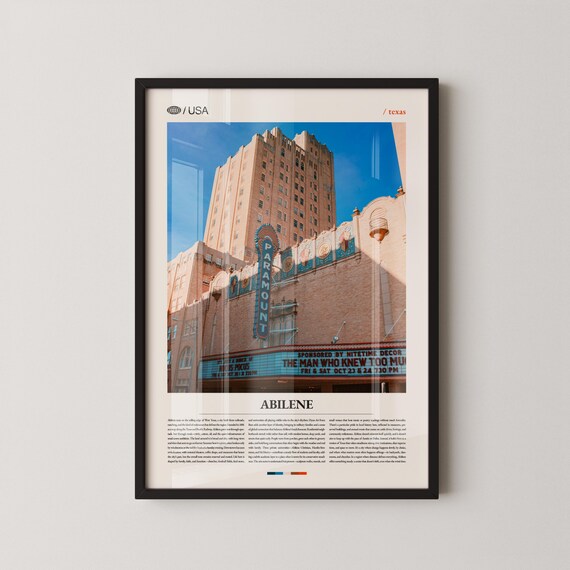 Abilene Texas Paramount Theatre Historic Landmark Retro Poster