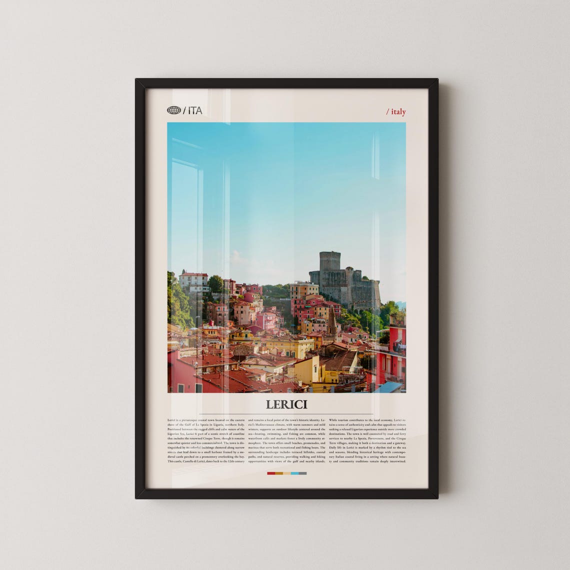 Lerici Italy Coastal Town Castle Seaside Photo Travel Poster